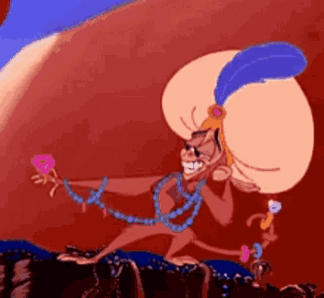 a cartoon monkey is holding a rose and a necklace .