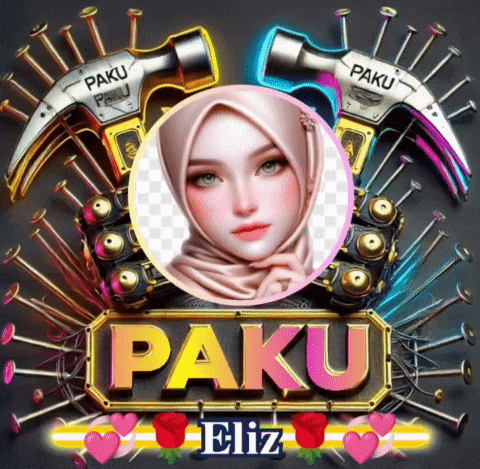 a girl in a hijab is surrounded by hammers and nails and says paku eliz