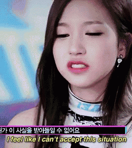 a woman says i feel like i can 't accept this situation in korean