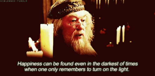 Dumbledore Harry Potter GIF - Dumbledore Harry Potter Happiness Can Be Found In The Darkest Of Times GIFs