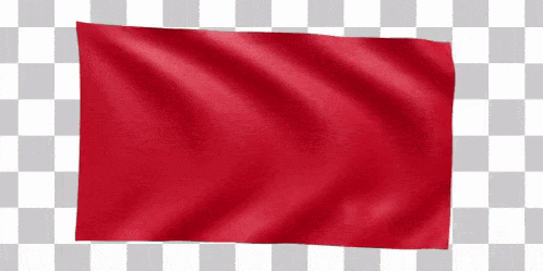 a red flag is flying in the wind on a transparent background .