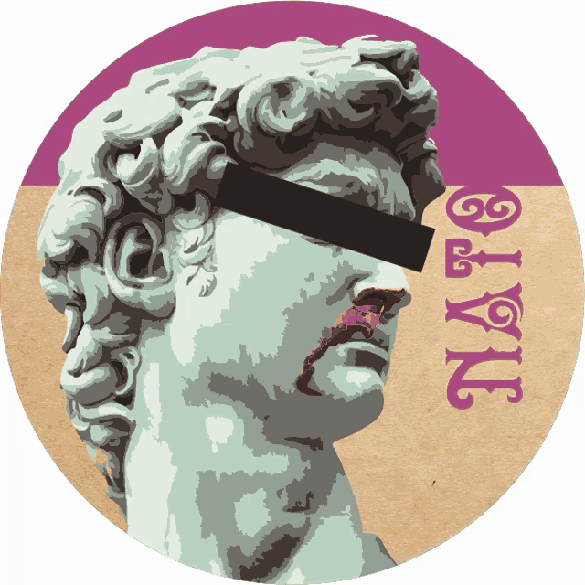a statue of a man with a purple background and the word nato on it
