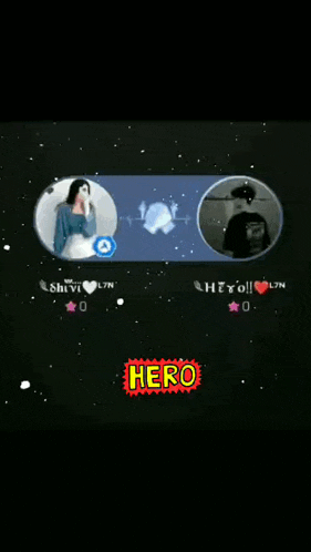a screenshot of a video game with the word hero on the bottom
