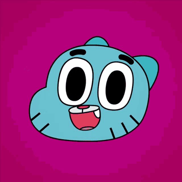 gumball from the amazing world of gumball is shown on a purple background