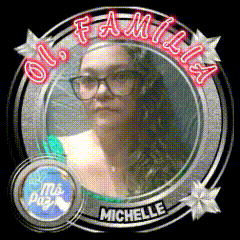 a picture of a woman in a circle with the name michelle