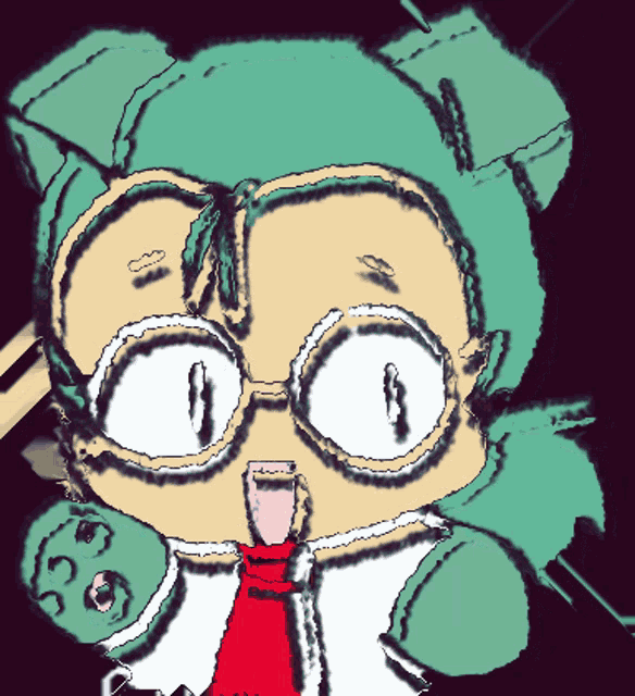 a drawing of a person wearing glasses and a tie