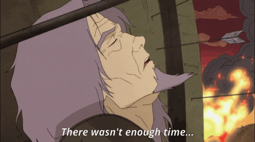 a cartoon of a man with the words " there wasn 't enough time " below him