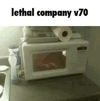 a microwave with the words lethal company v70 written on it