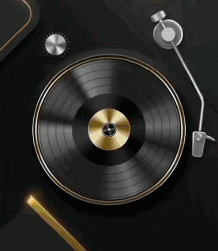 a picture of a man 's face on a record player