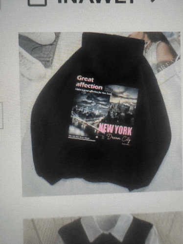 a black hoodie with a picture of new york on the back