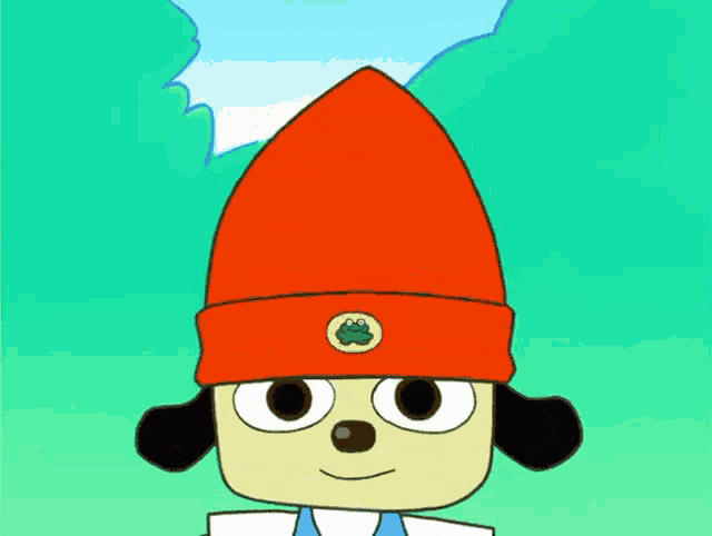 a cartoon character with a frog on his hat