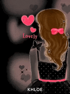 a drawing of a girl with the name khloe on the bottom right