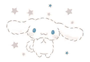 cinnamoroll is a cartoon bunny with blue eyes and a pink nose .