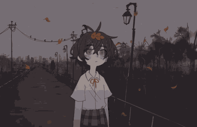 a drawing of a girl with a flower on her hair