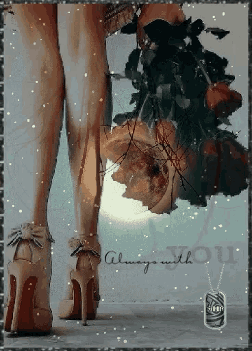 a picture of a woman holding a bouquet of flowers with the words " always with you " on the bottom