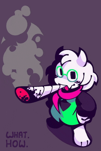 a cartoon of a sheep smoking a cigarette with the words " what how " on the bottom