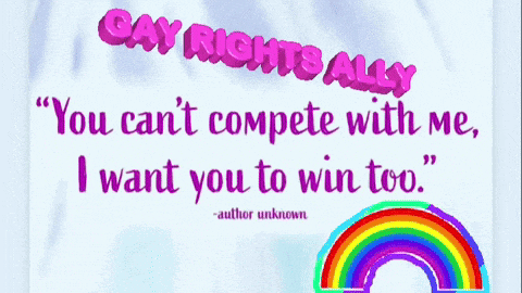 a poster that says gay rights ally with a rainbow
