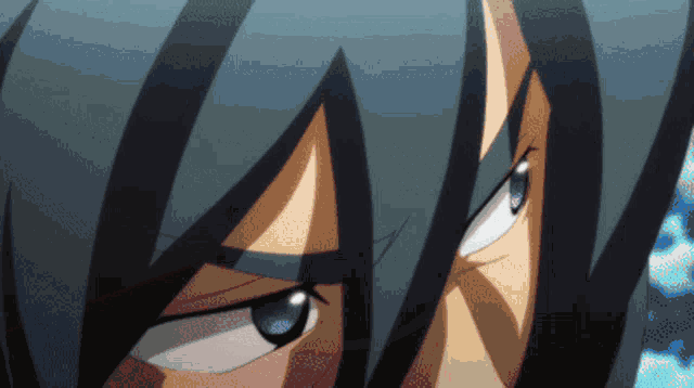 a close up of a cartoon character 's eyes