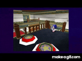 sonic the hedgehog in a video game with the words make a gif.com at the bottom