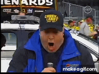 a man wearing a hat that says chuck larry