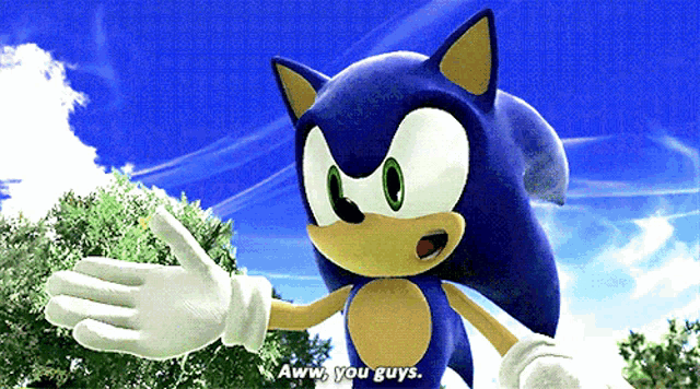 sonic the hedgehog says aww you guys