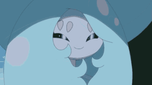 a close up of a cartoon character 's face