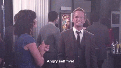 Himym How I Met Your Mother GIF - Himym How I Met Your Mother Angry Self Five GIFs