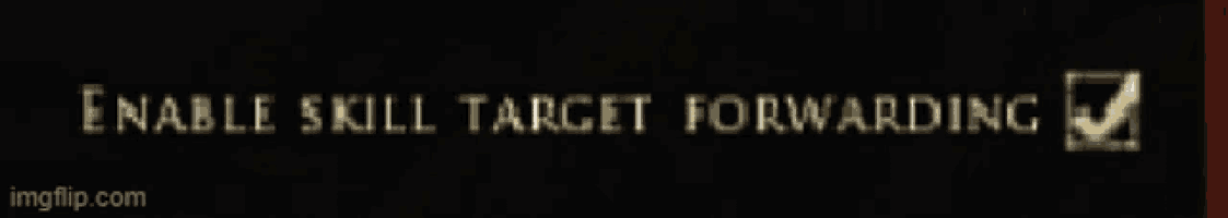 a black background with the words enable skill target forwarding on it