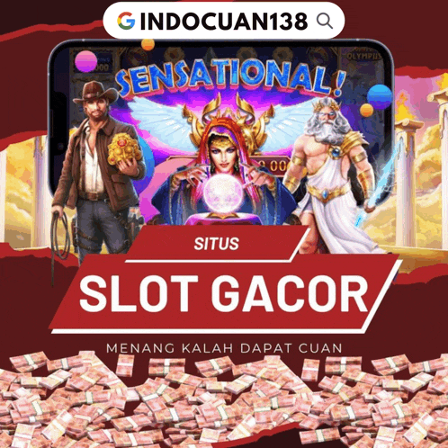 an advertisement for a slot game called sensational situs slot gacor menang kalah dapat cuan