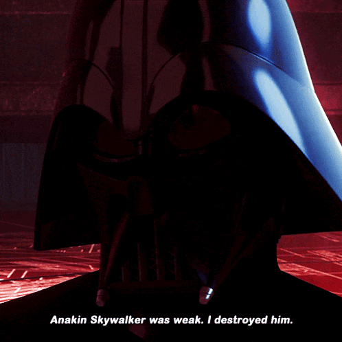 Darth Vader Anakin Was Weak GIF - Darth Vader Anakin Was Weak I Destroyed Him GIFs