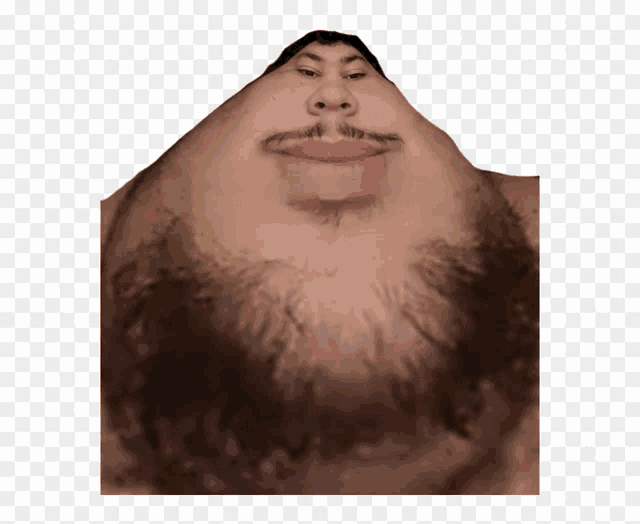 a man with a beard has a very large nose