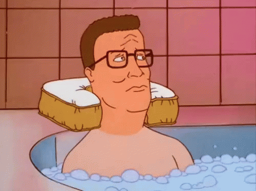 Hank Relaxing In Bubble Bath - King Of The Hill GIF - Bubble Bath Bath Relax GIFs