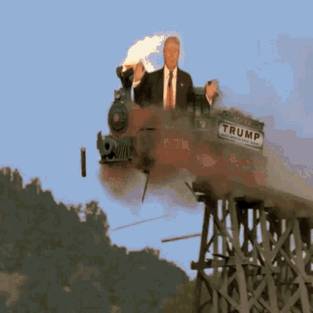 Trump Train GIF - Trump Train Fire GIFs