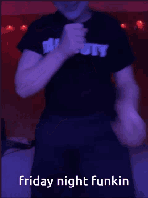 a man dancing with the words friday night funkin written below him