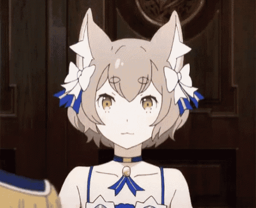 a girl with cat ears is wearing a choker