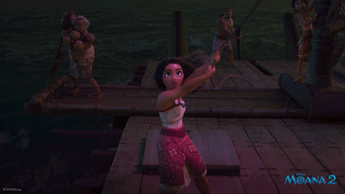 a poster for the movie moana 2 shows a girl on a boat