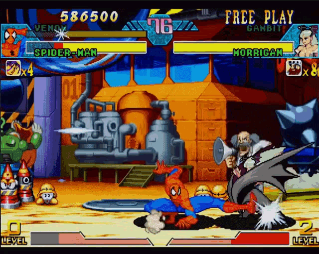 a spider-man video game is being played on a computer