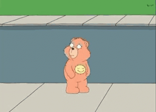 Care Bear Jumping Back GIF - Care Bear Jumping Back Right In The Truck GIFs
