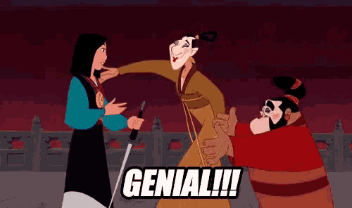 a cartoon scene with the words genial written on the bottom