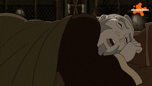 a cartoon of a man sleeping with nickelodeon written on the bottom