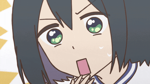 a cartoon of a girl with a surprised expression on her face
