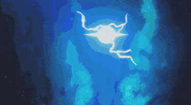 a blue background with a lightning bolt in the middle of it