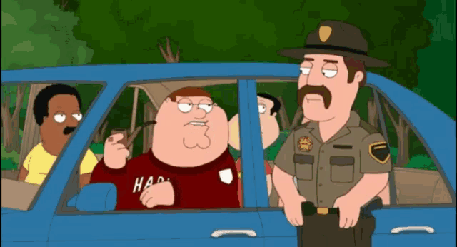 peter griffin is wearing a shirt that says hap