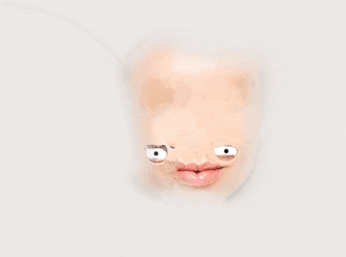 a close up of a person 's face with a funny face