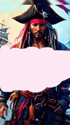 a man in a pirate costume with a skull on his hat