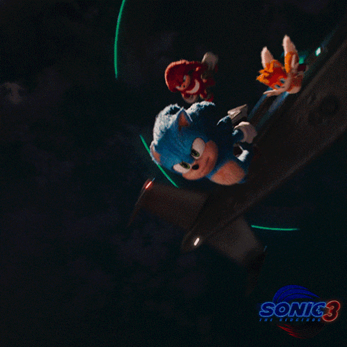 a poster for sonic the hedgehog 3 shows a blue cat