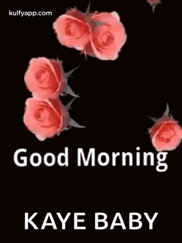 a good morning greeting card with pink roses on a black background