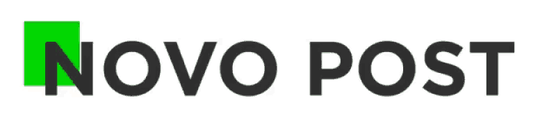 a green and black sign that says novo post on it