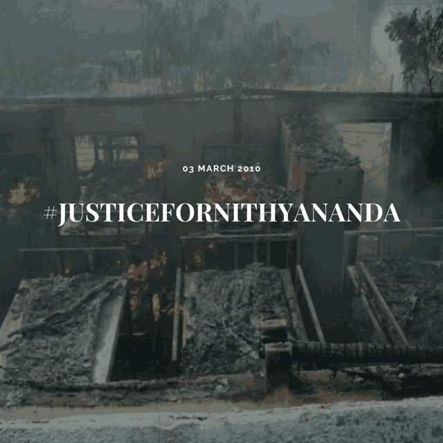 a picture of a burning building with the words #justicefornithyanda