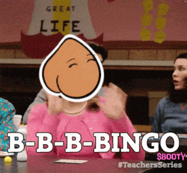 a woman in a pink shirt is playing bingo